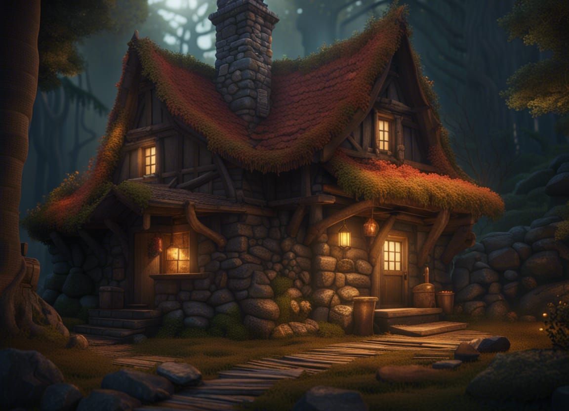 Warm Inviting Cottage In The Deep Dark Woods  by @undefined