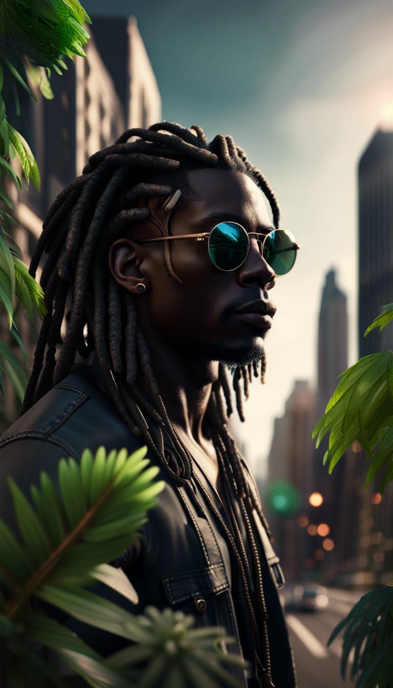 Black man with dreads - AI Generated Artwork - NightCafe Creator