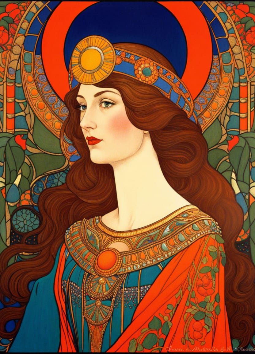 a woman, by Elenore Abbott, fantastic, Elaborate, Mythology,...