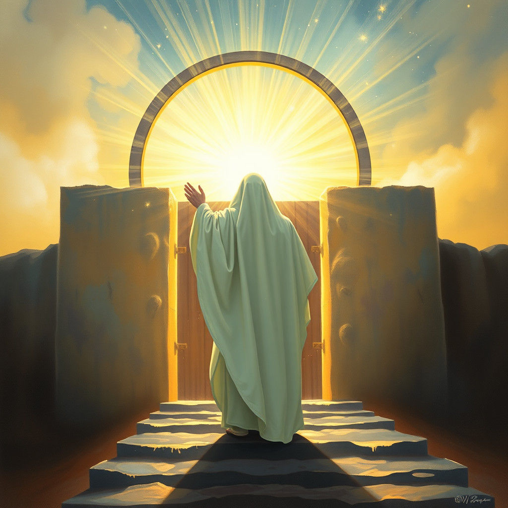 Ethereal Gate of Hope: A Rothko-Magritte Inspired Vision