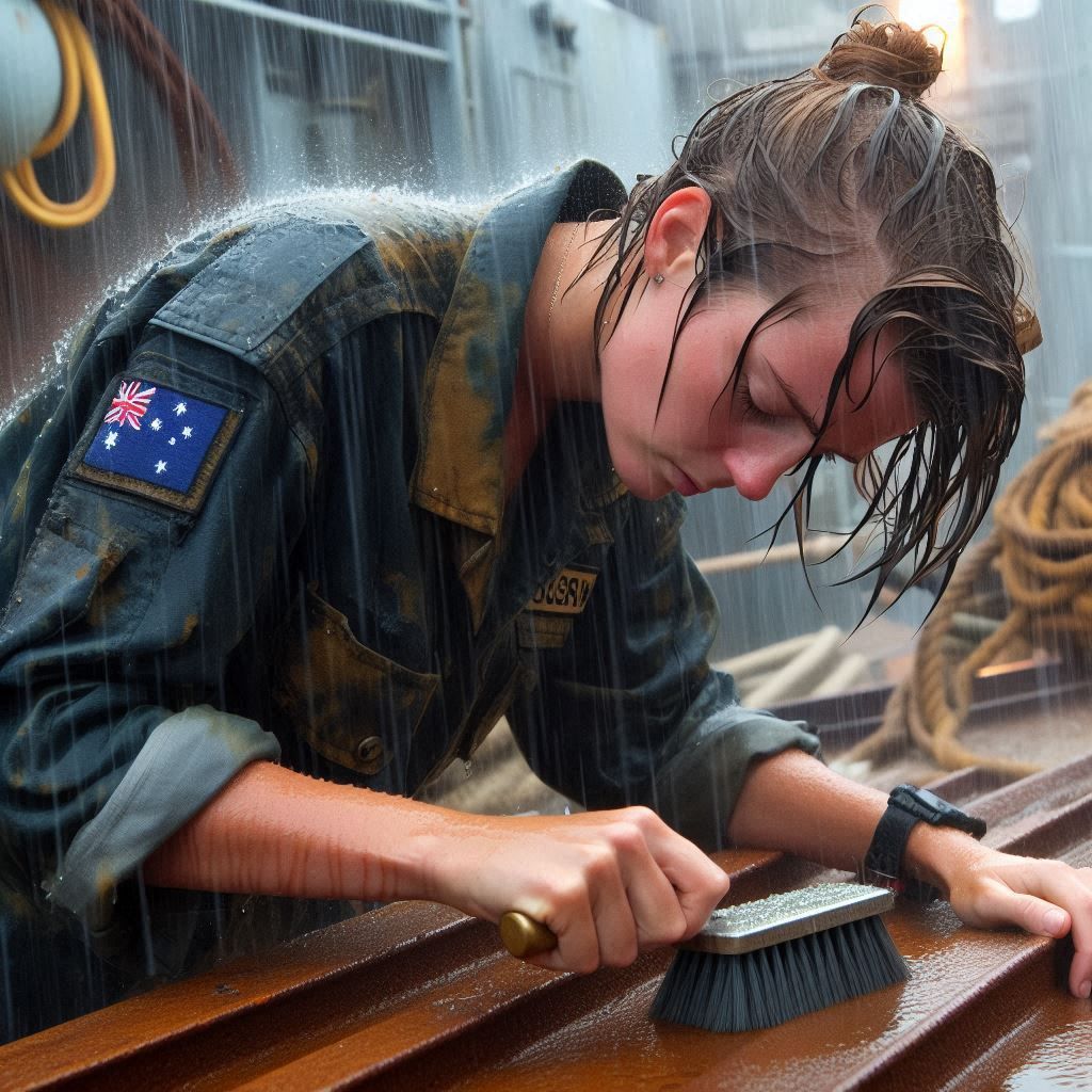 A futile rust removal attempt - Australian Navy (3)