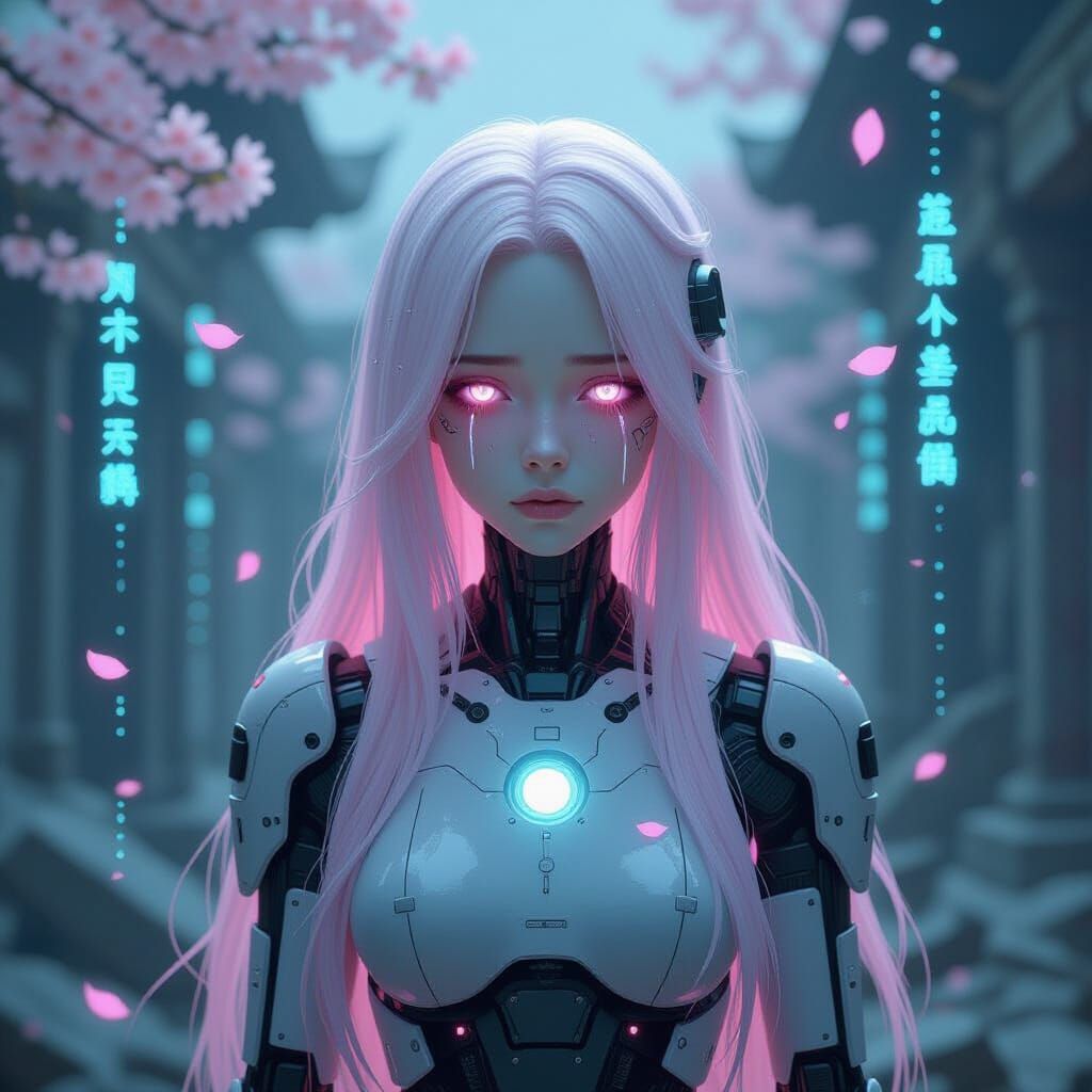 Sorrowful Android in Decaying Data Temple