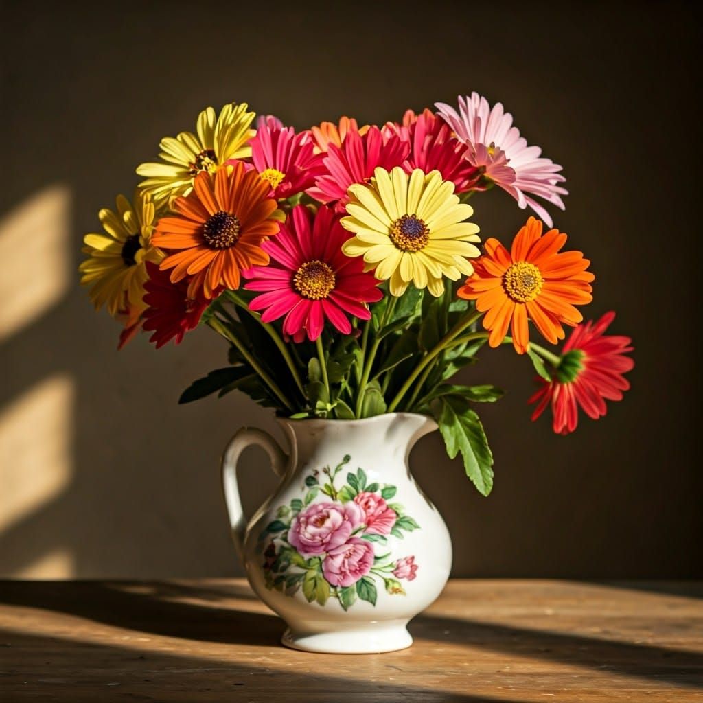 Vibrant Floral Still Life in Impressionist Style