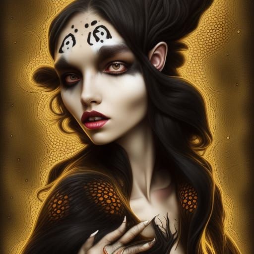 Goth cheetah lady