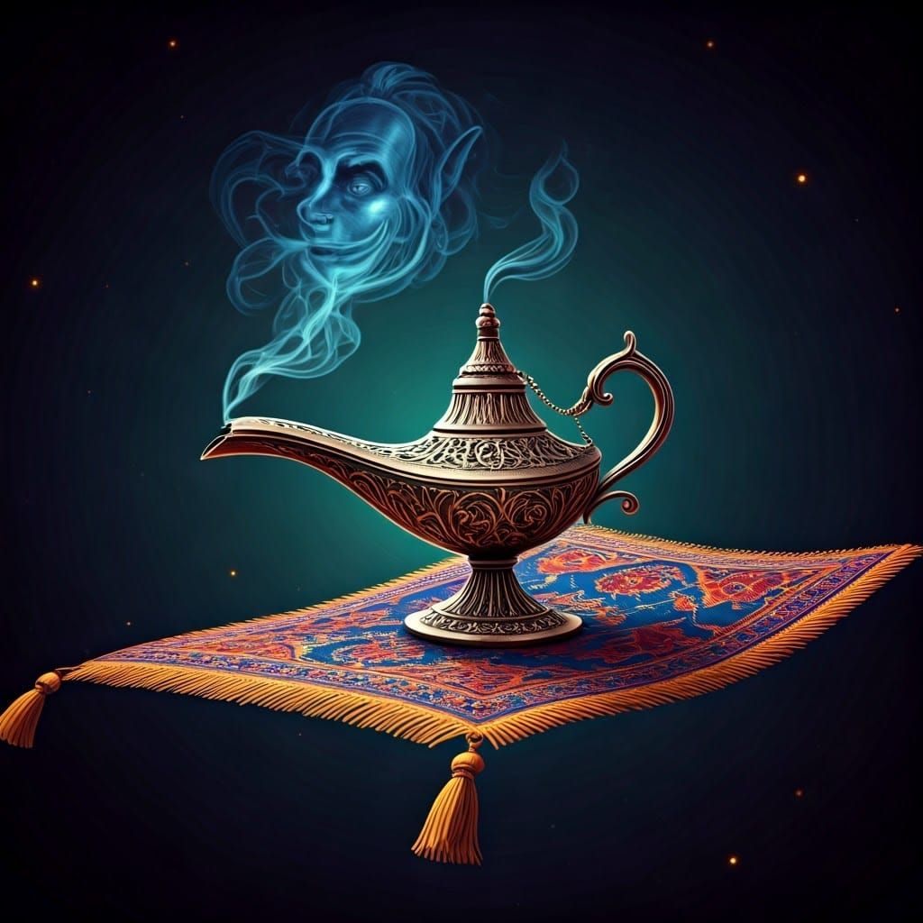 I need a lamp with flames of three colors flying on a magic ...
