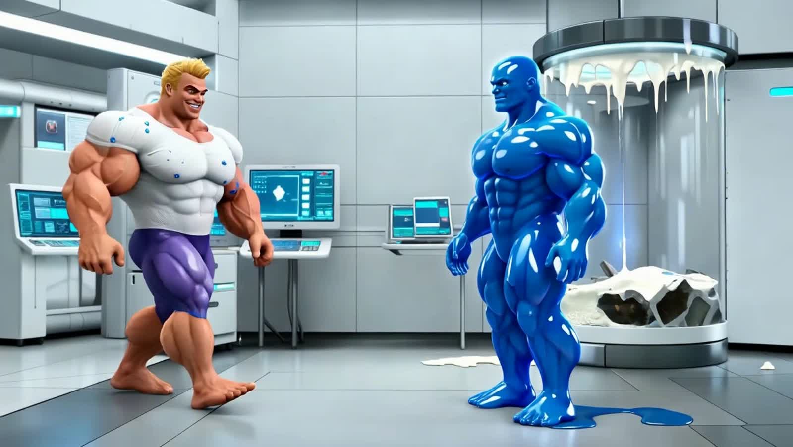 A man and a slime combine