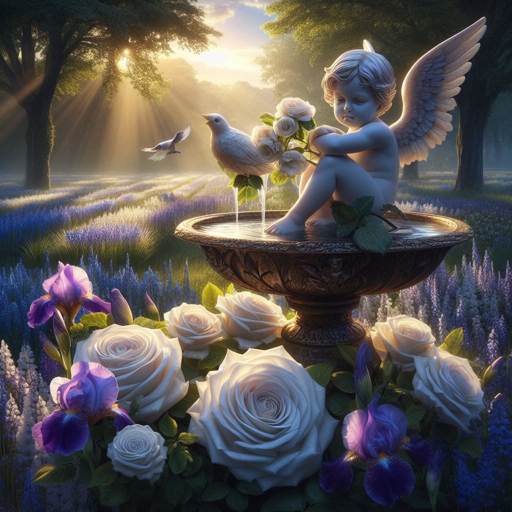 Delight ar the birdbath