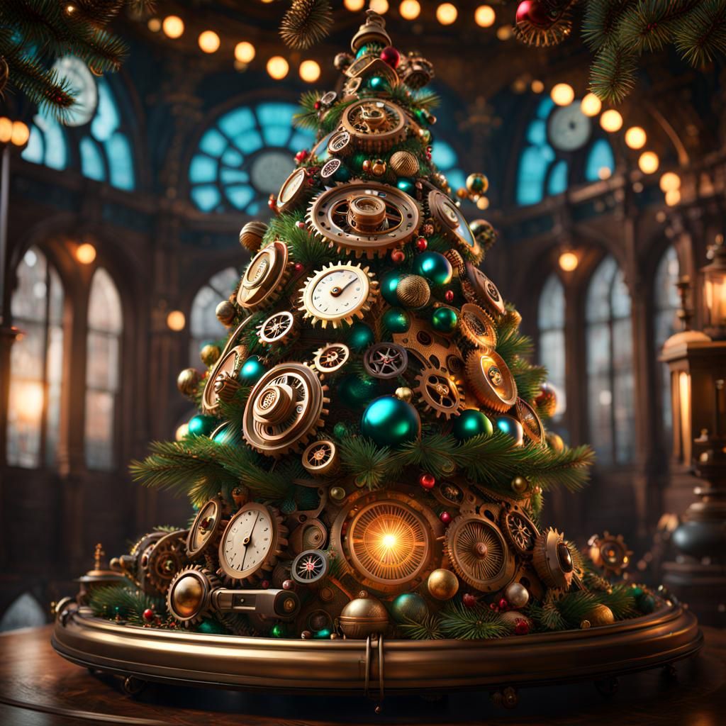 Steampunk christmas tree  by @Trattstein