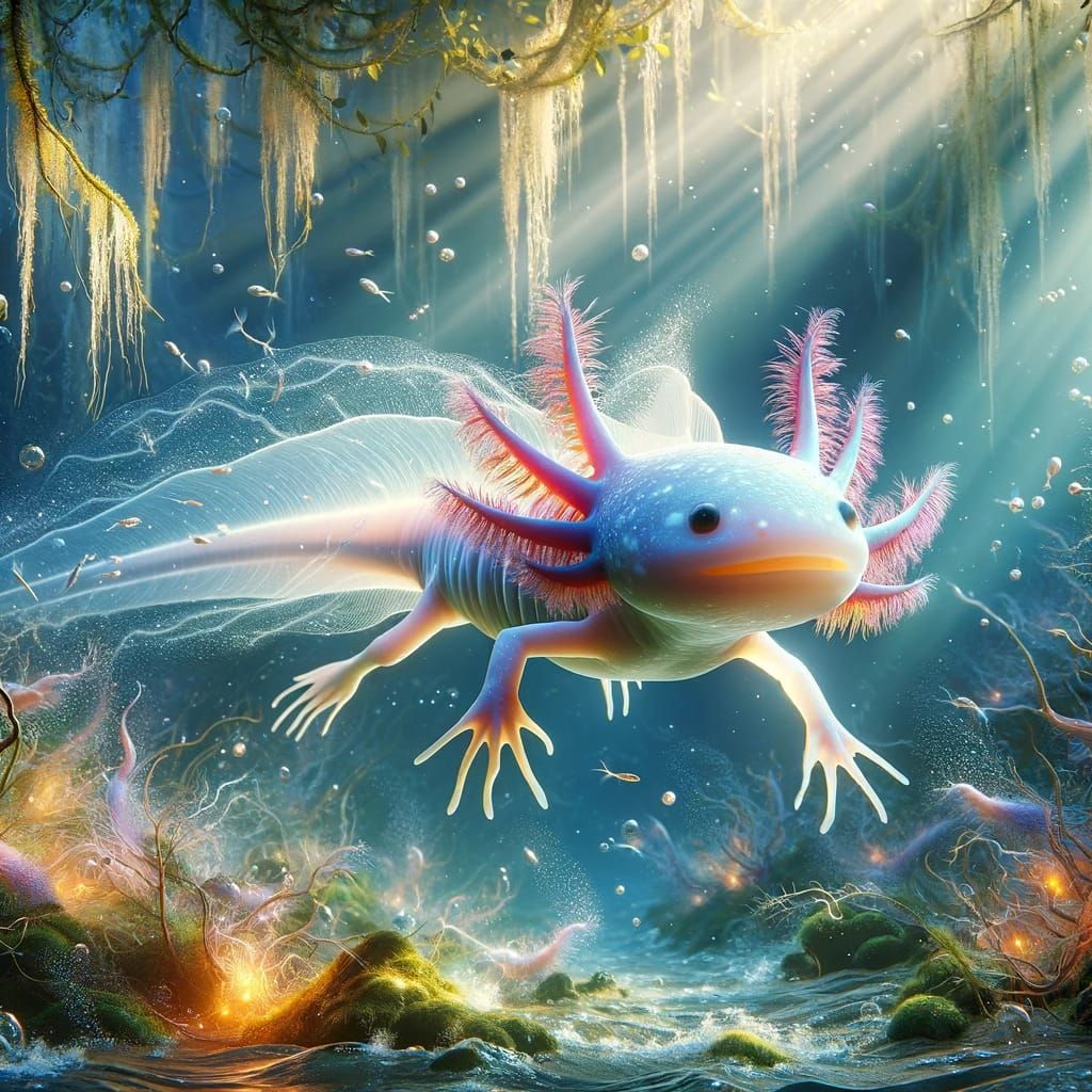 Axe the Axolotl - AI Generated Artwork - NightCafe Creator