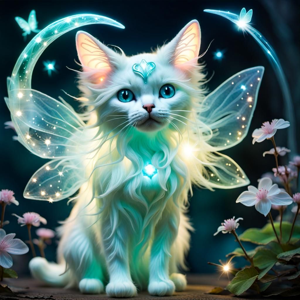 Luminescent fairy kitten