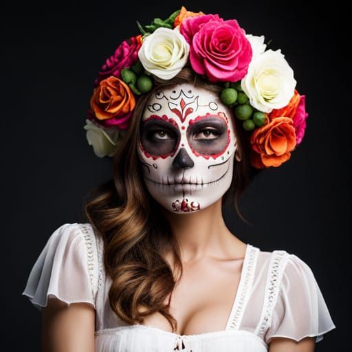 Día de los Muertos Portrait - AI Generated Artwork - NightCafe Creator