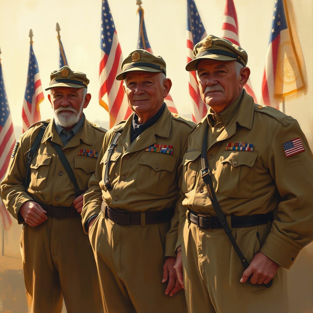 Veterans Theme painterly style