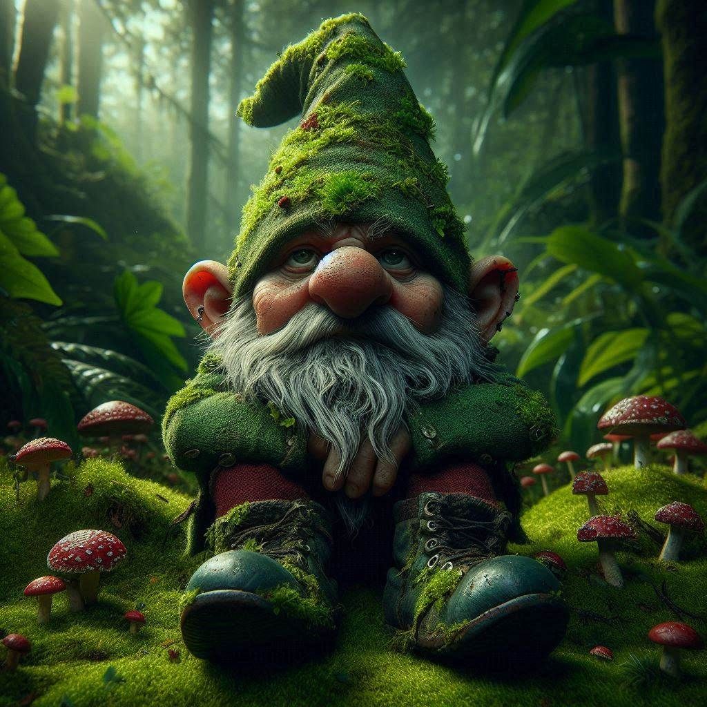 Mossy green gnome