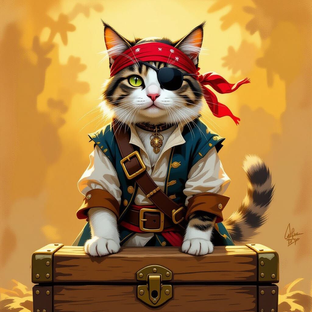 Cat as Pirate  by @Igor Skoglund