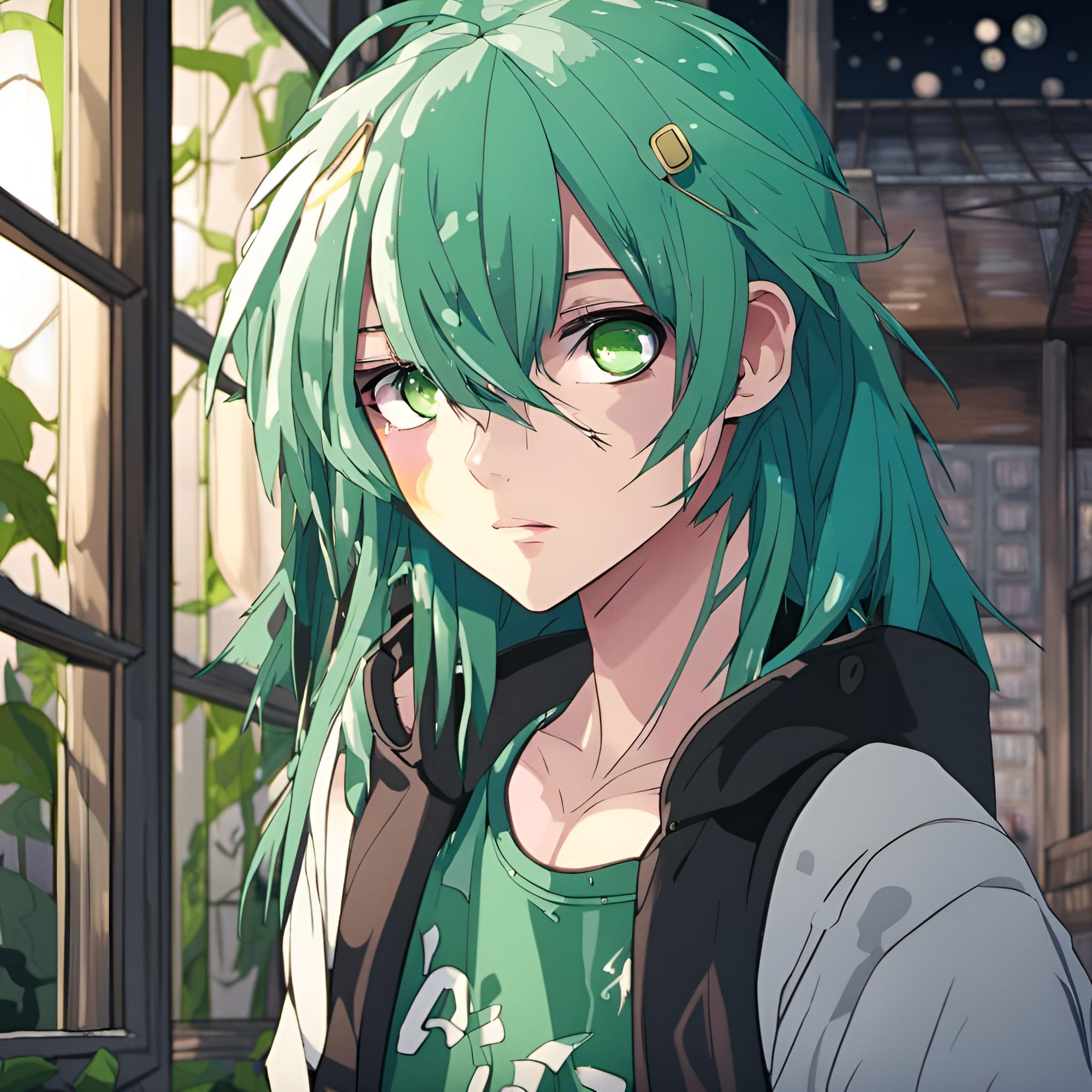green-haired anime boy-something by dewwil230 on DeviantArt