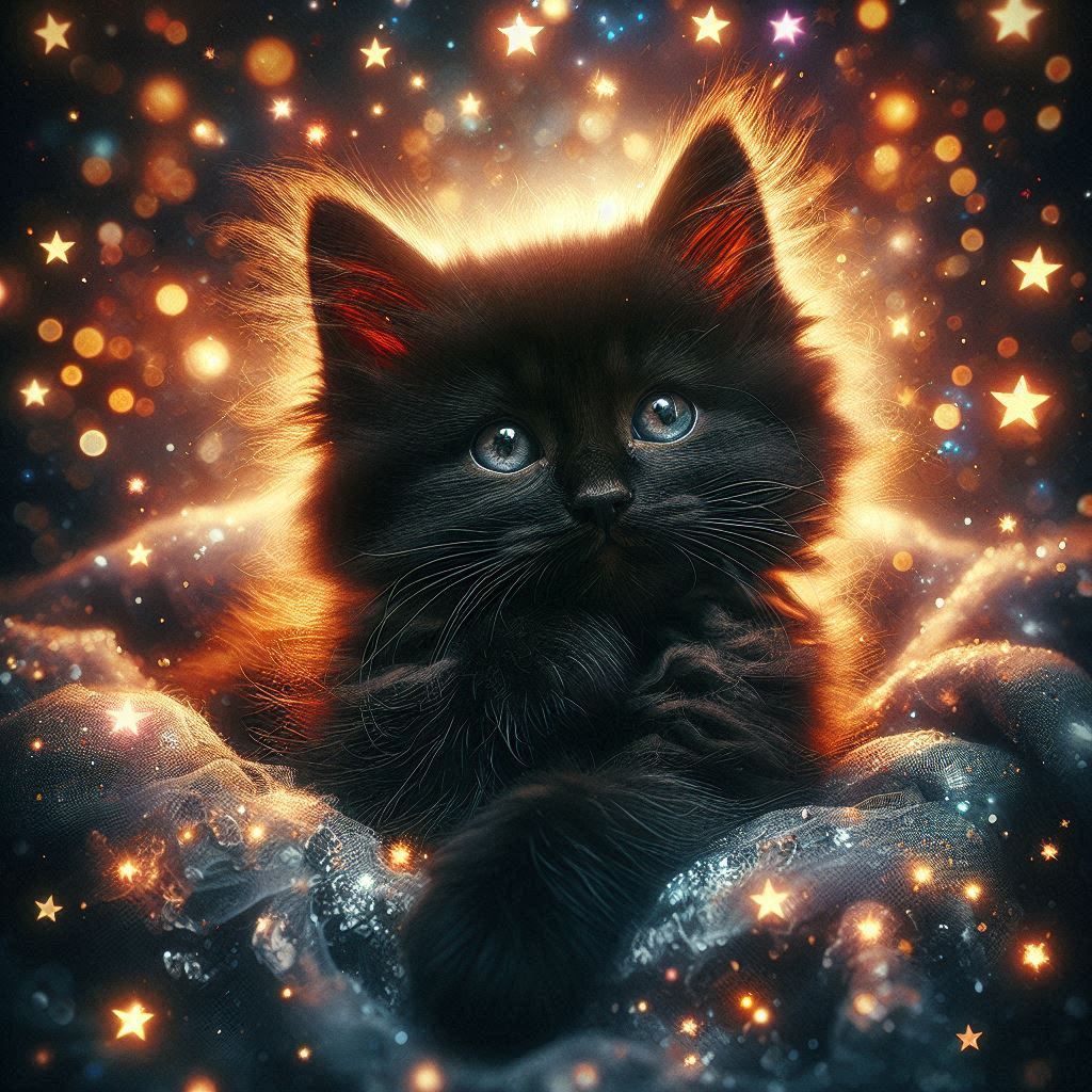 cute black kitten
