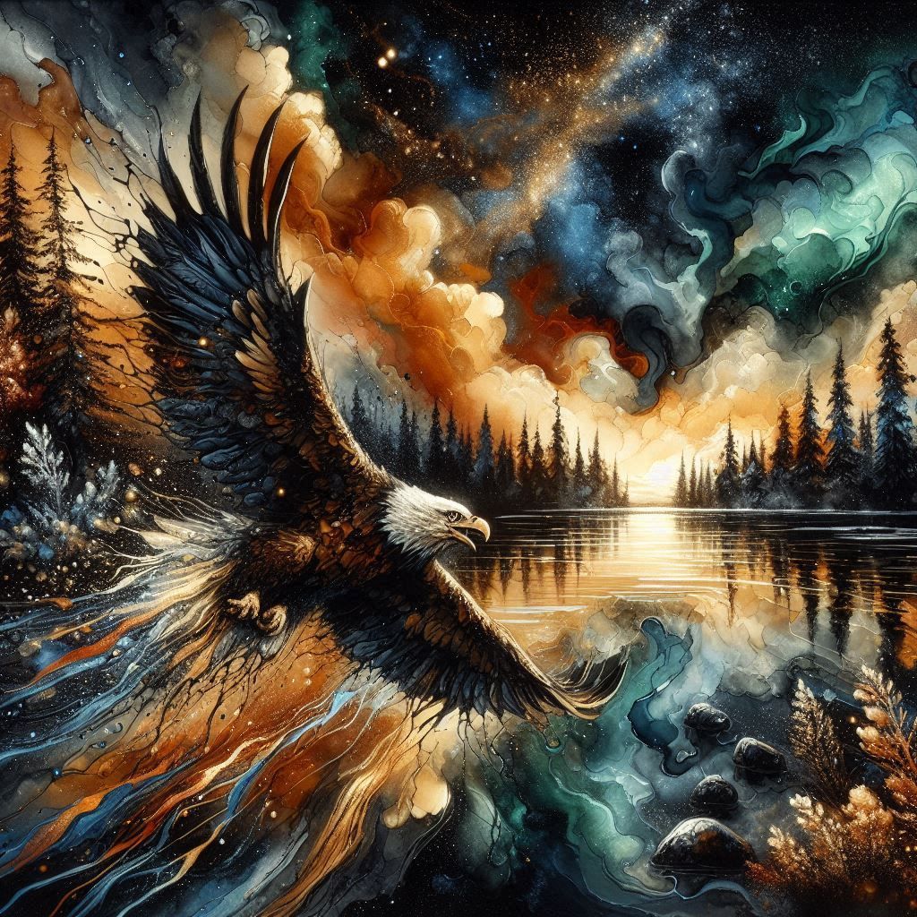 Nightly Flying Bald Eagle