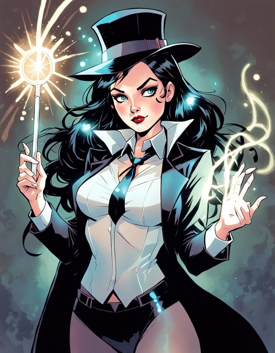 Zatanna trying a new luminous magic wand // inks and markers...