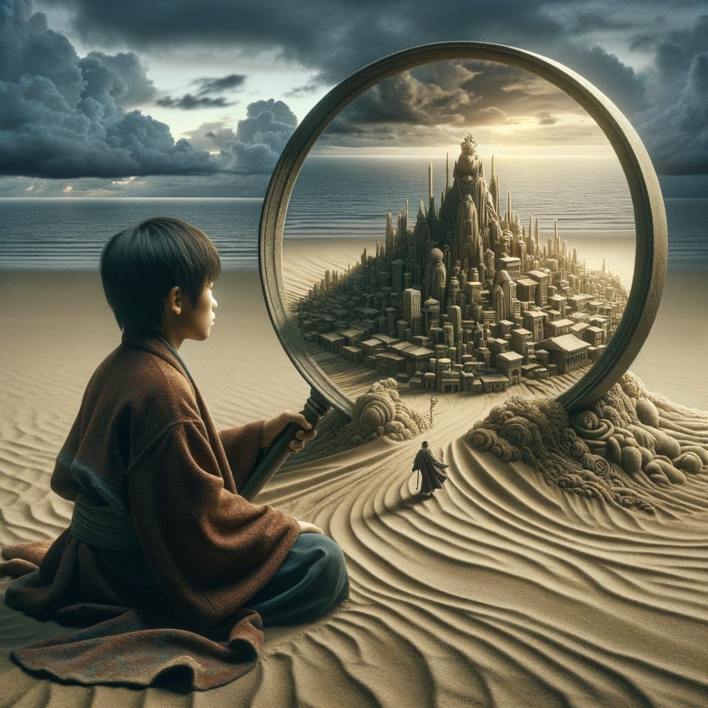 through a magnifying glass