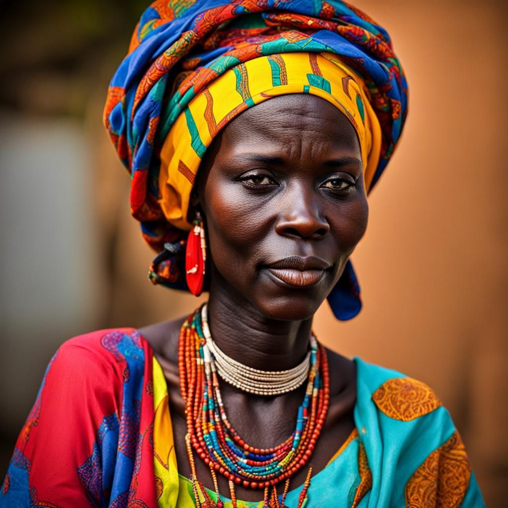 senegalese woman, vibrant colours - AI Generated Artwork - NightCafe ...