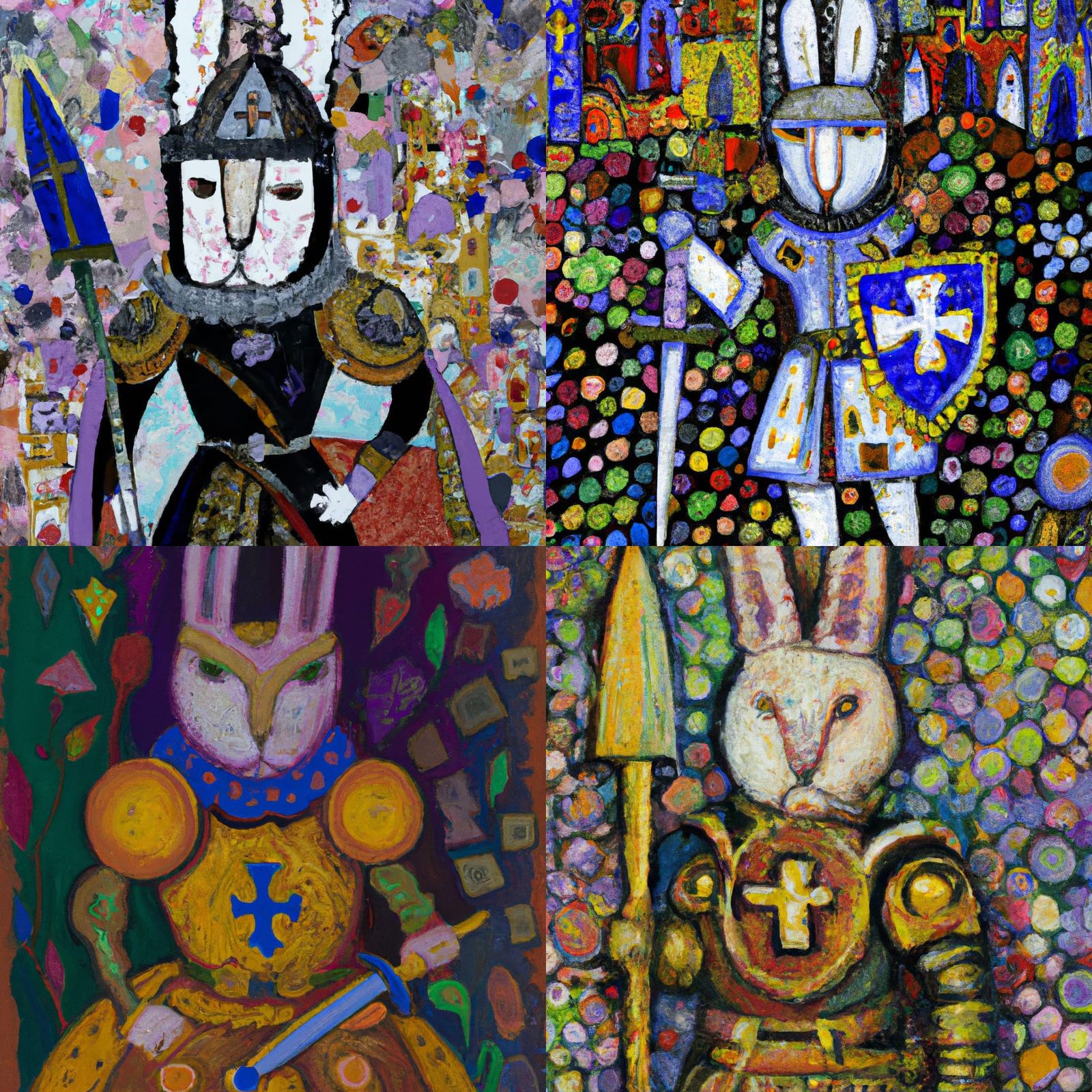 rabbit knight in the style of Gustav Klimt - AI Generated Artwork ...
