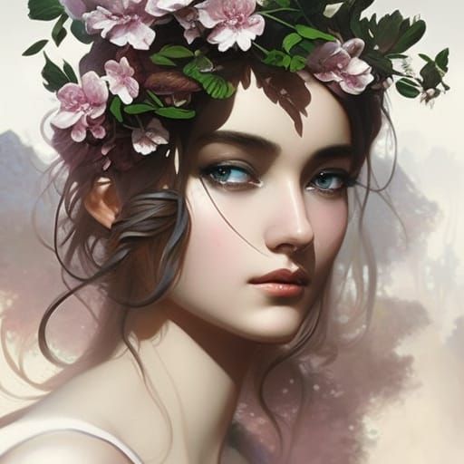 Flower Girl - AI Generated Artwork - NightCafe Creator