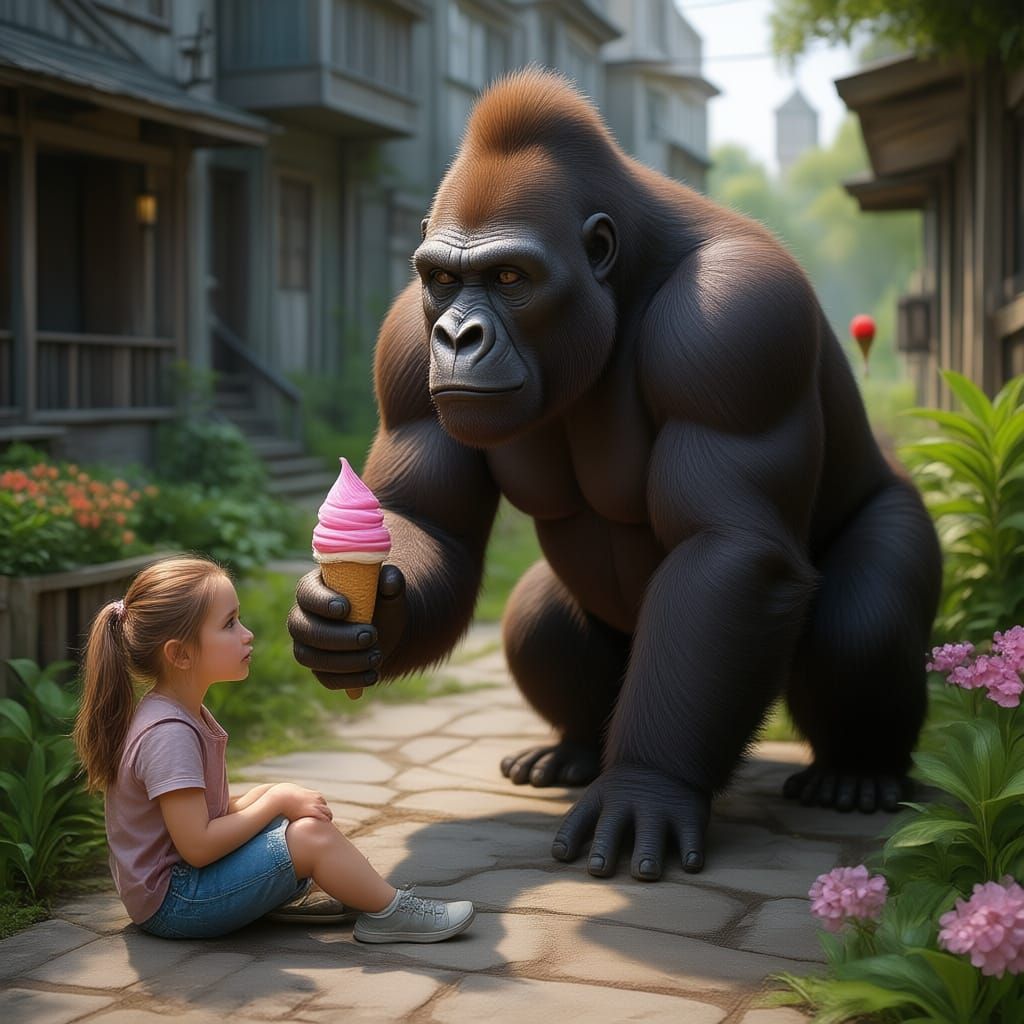 A Gorilla's Kindness  by @Konstantin