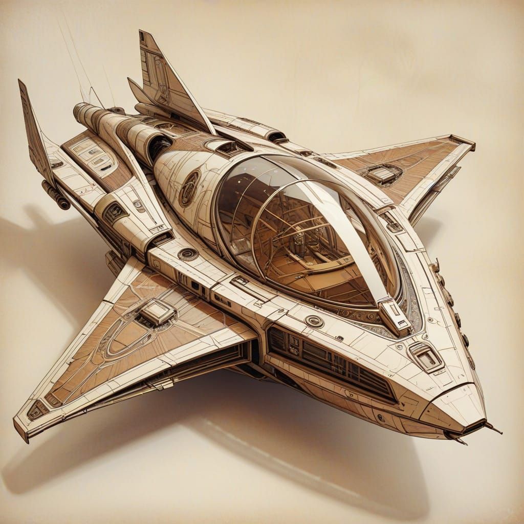 A space ship exiting planetary orbit