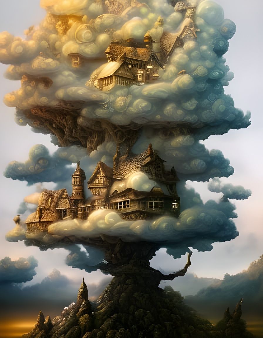 Cloud Tree Village  by @toomanynates