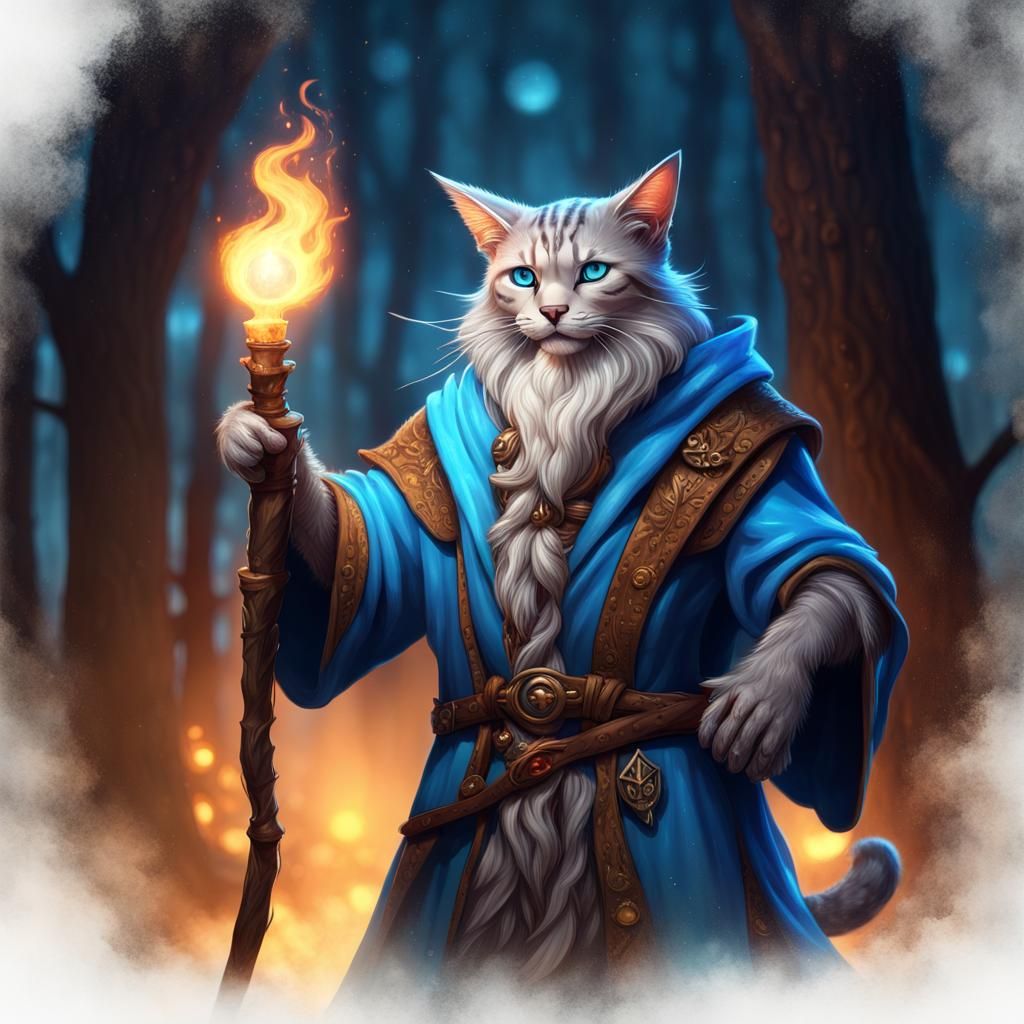 Smoke the Tabaxi Sorceror - AI Generated Artwork - NightCafe Creator