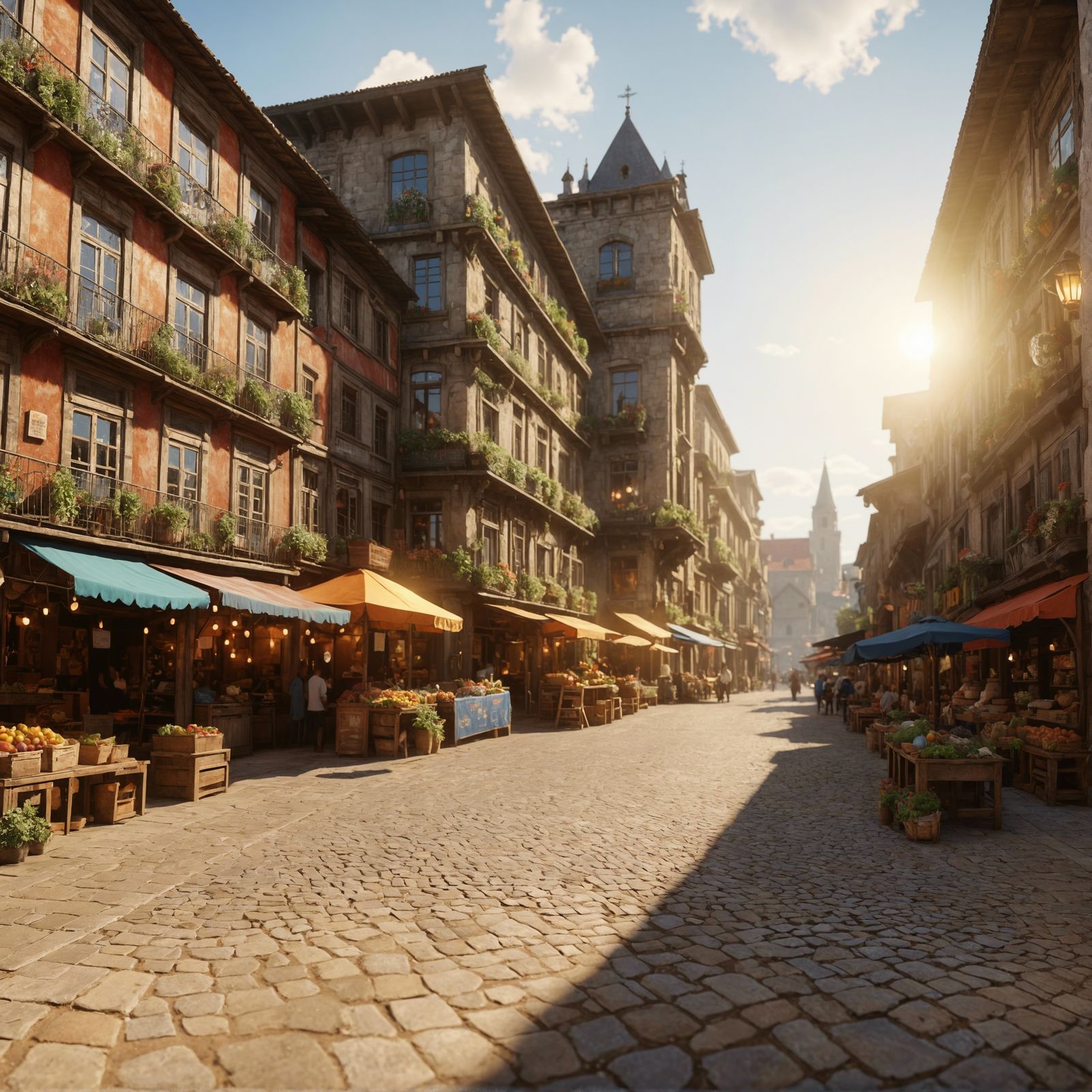 vibrant marketplace, sunny, beauty, 4 k, hdr, smooth, sharp ...