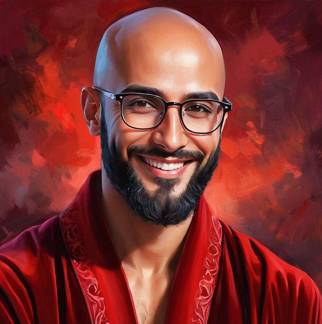 Yûsuf, a  handsome bearded  Arab with glasses   wearing a   ...