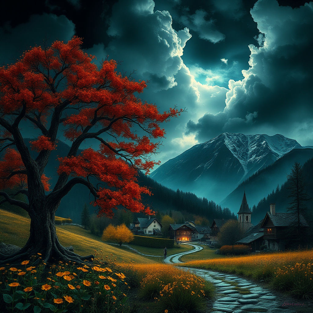 Switzerland autumn village