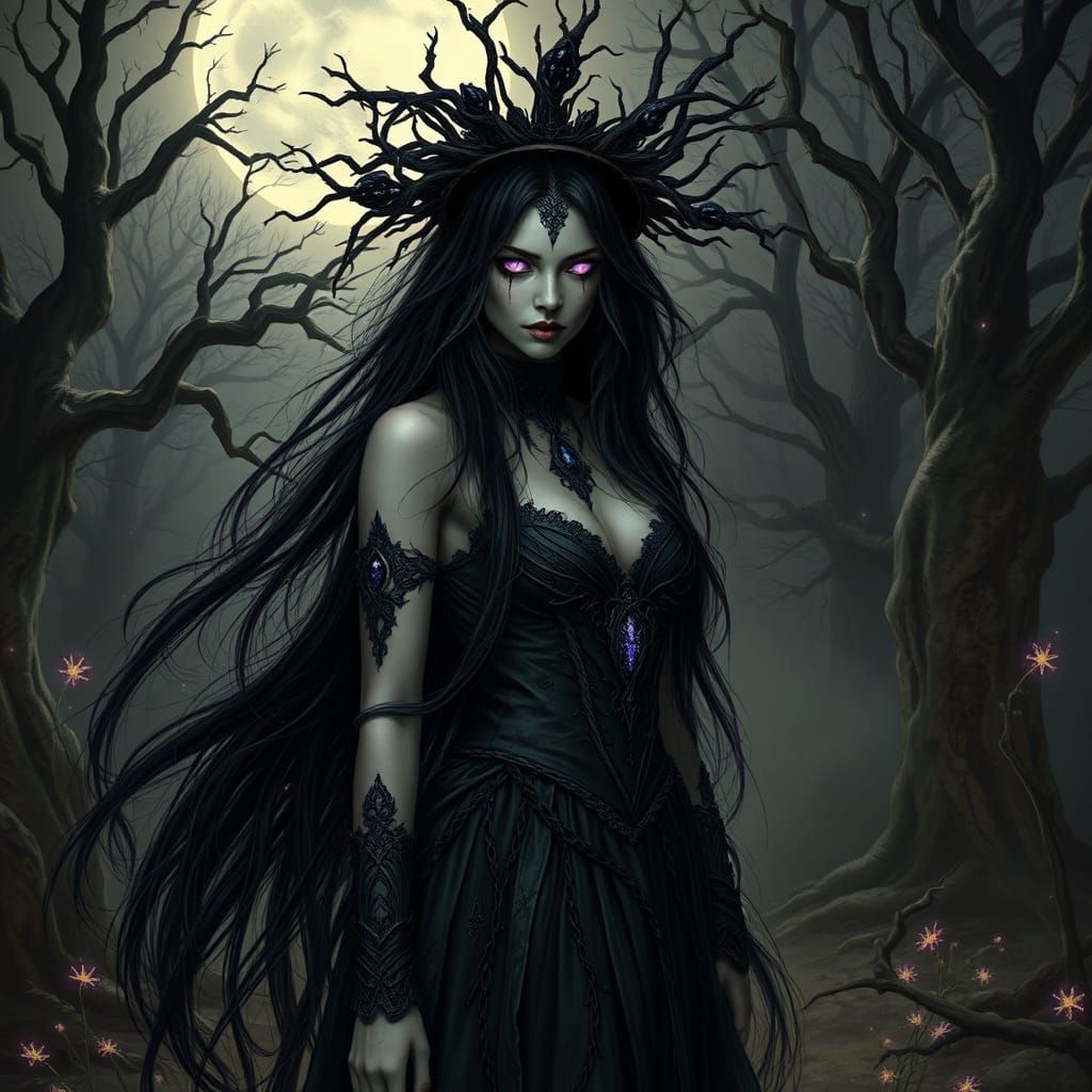A hauntingly beautiful sorceress  by @Baddielicious