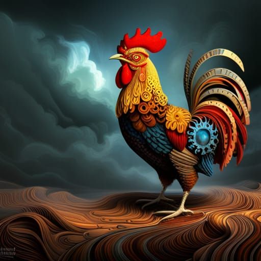 Clockwork rooster  by @Crymzon