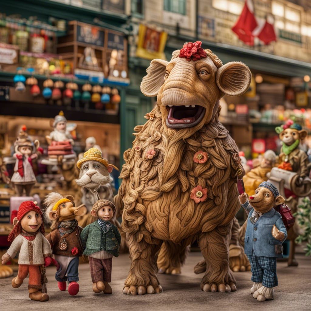 Elephants pushing shopping carts, monkeys stocking shelves, ...
