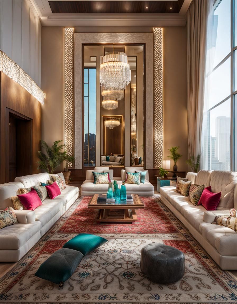Modern Style for Majlis with vibrant high-quality lighting