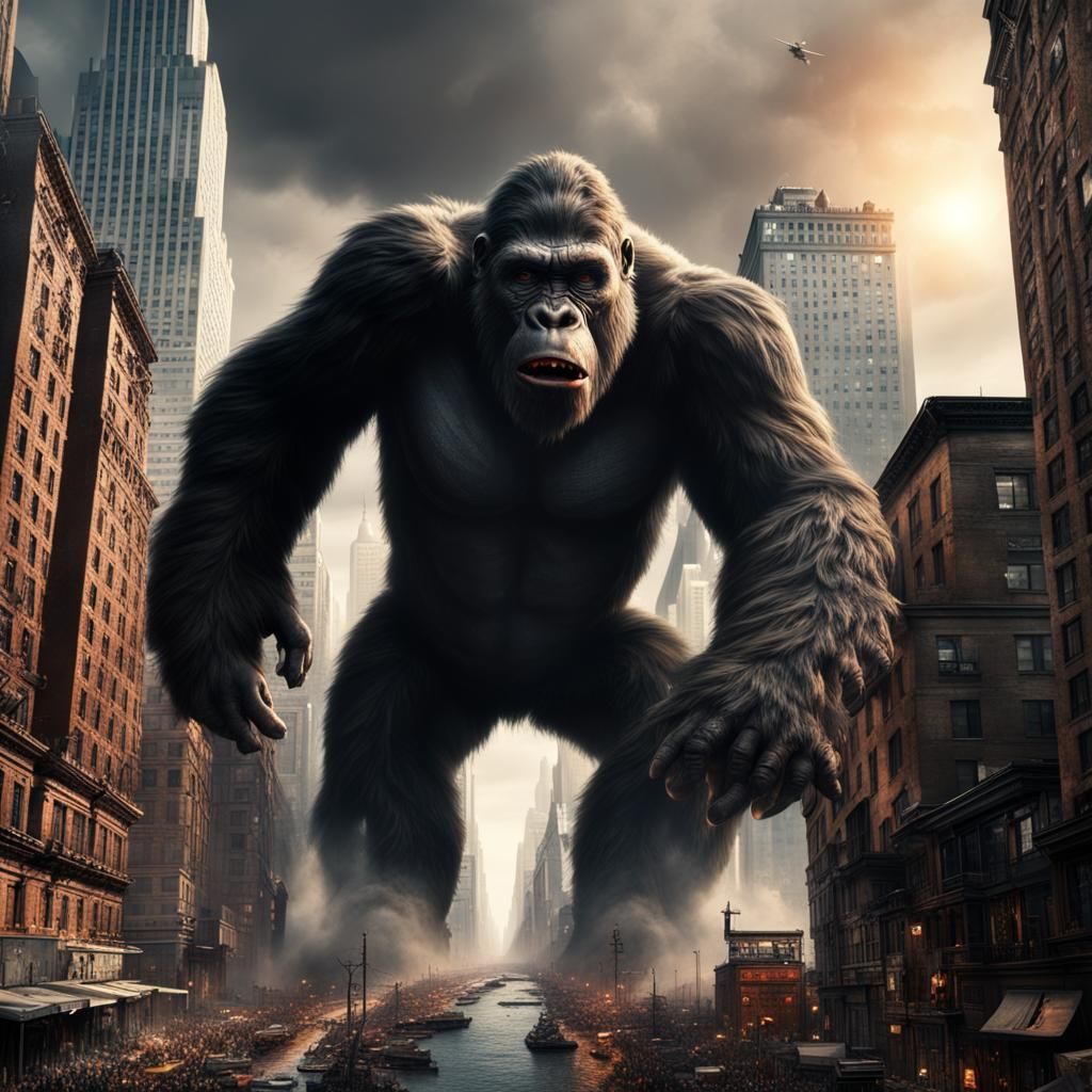 king kong destroying New York City Epic cinematic brilliant stunning ...