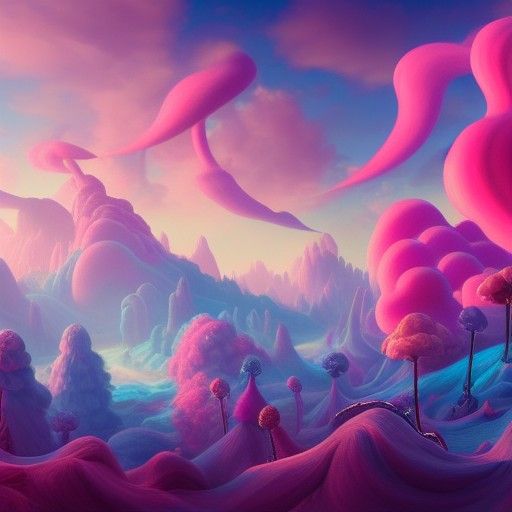 Cotton candy land - AI Generated Artwork - NightCafe Creator