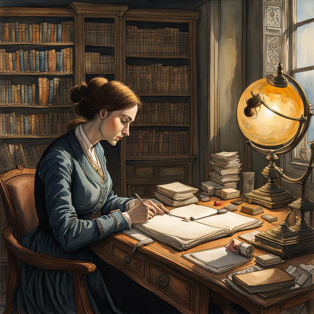 Working in the library