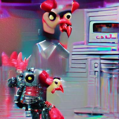 Evil robot chicken