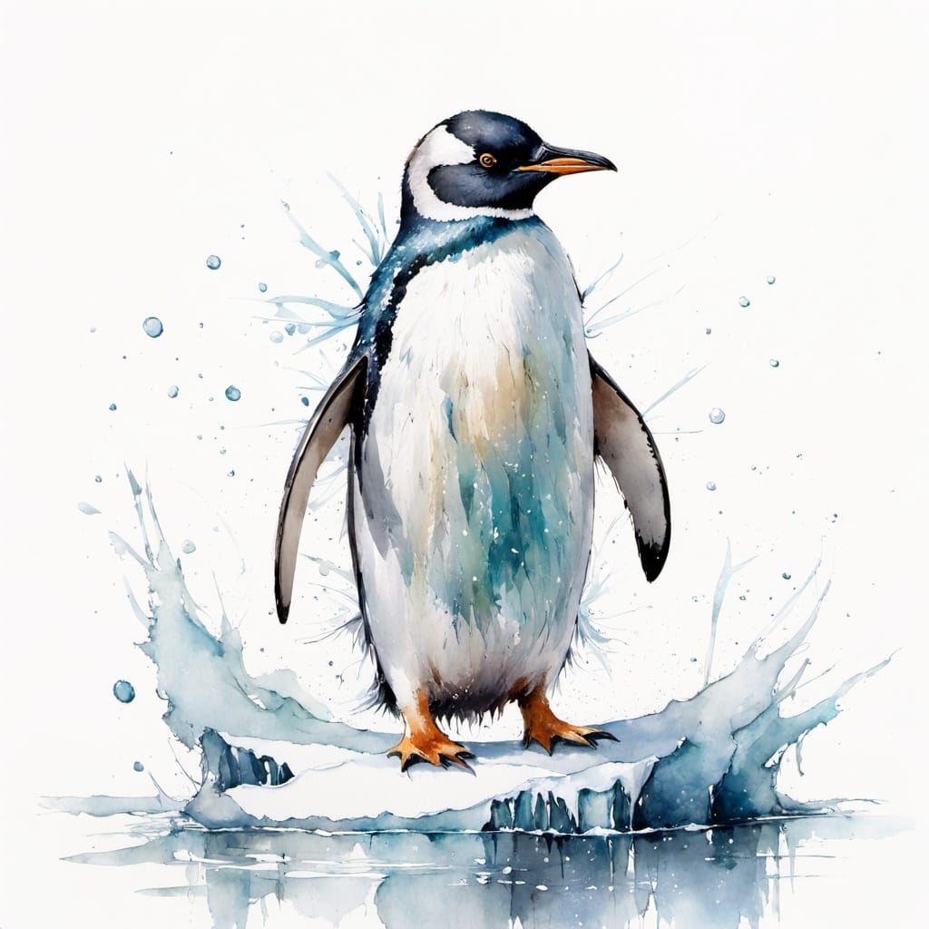 Penguin standing on an ice floe