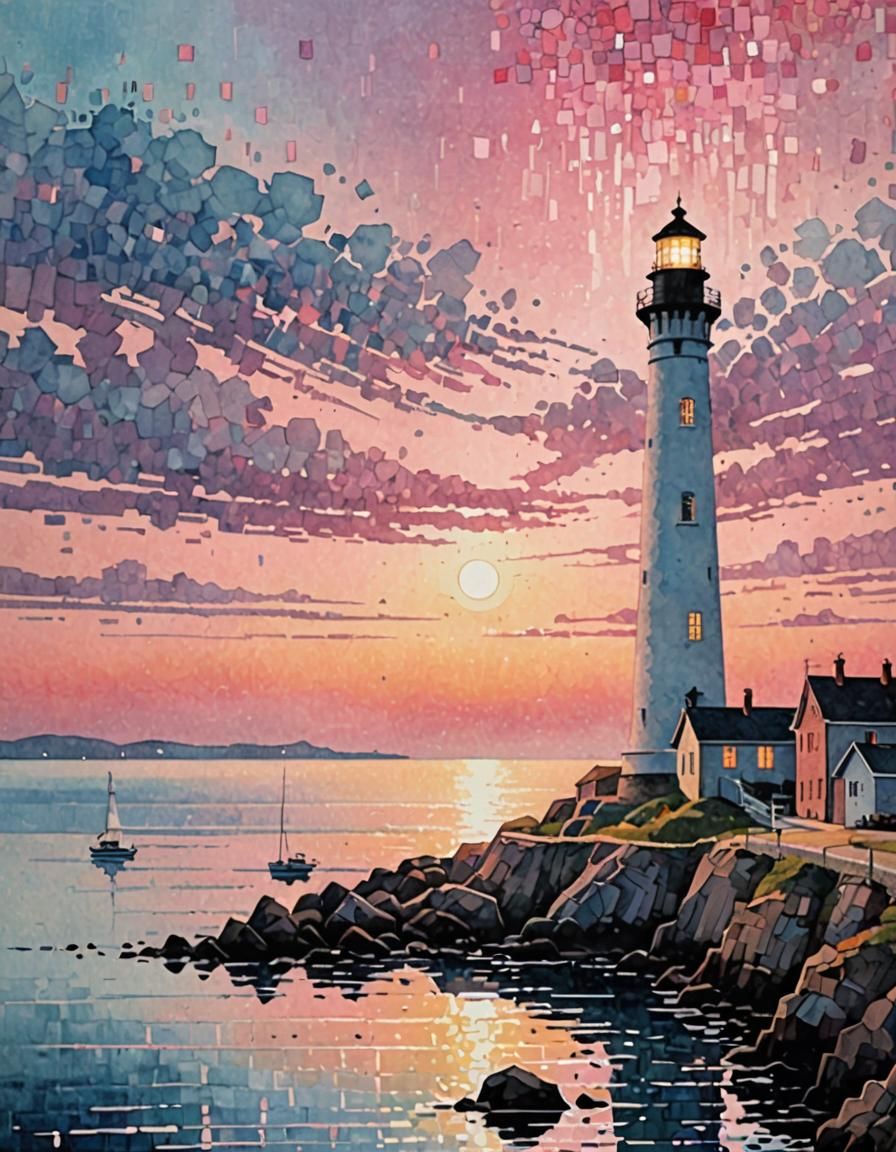 Lighthouse at sunset