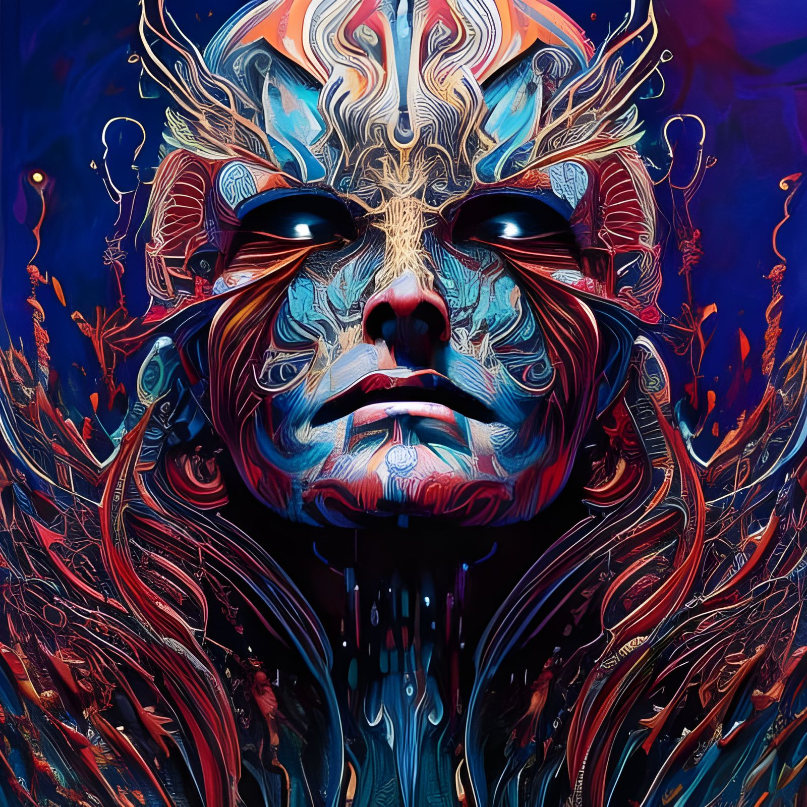 Wizard Casting Spells in Oil and Gouache Style