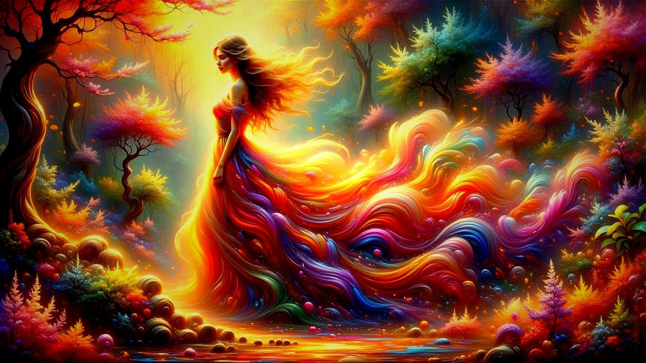 Radiant Elegance in a Dreamlike Garden