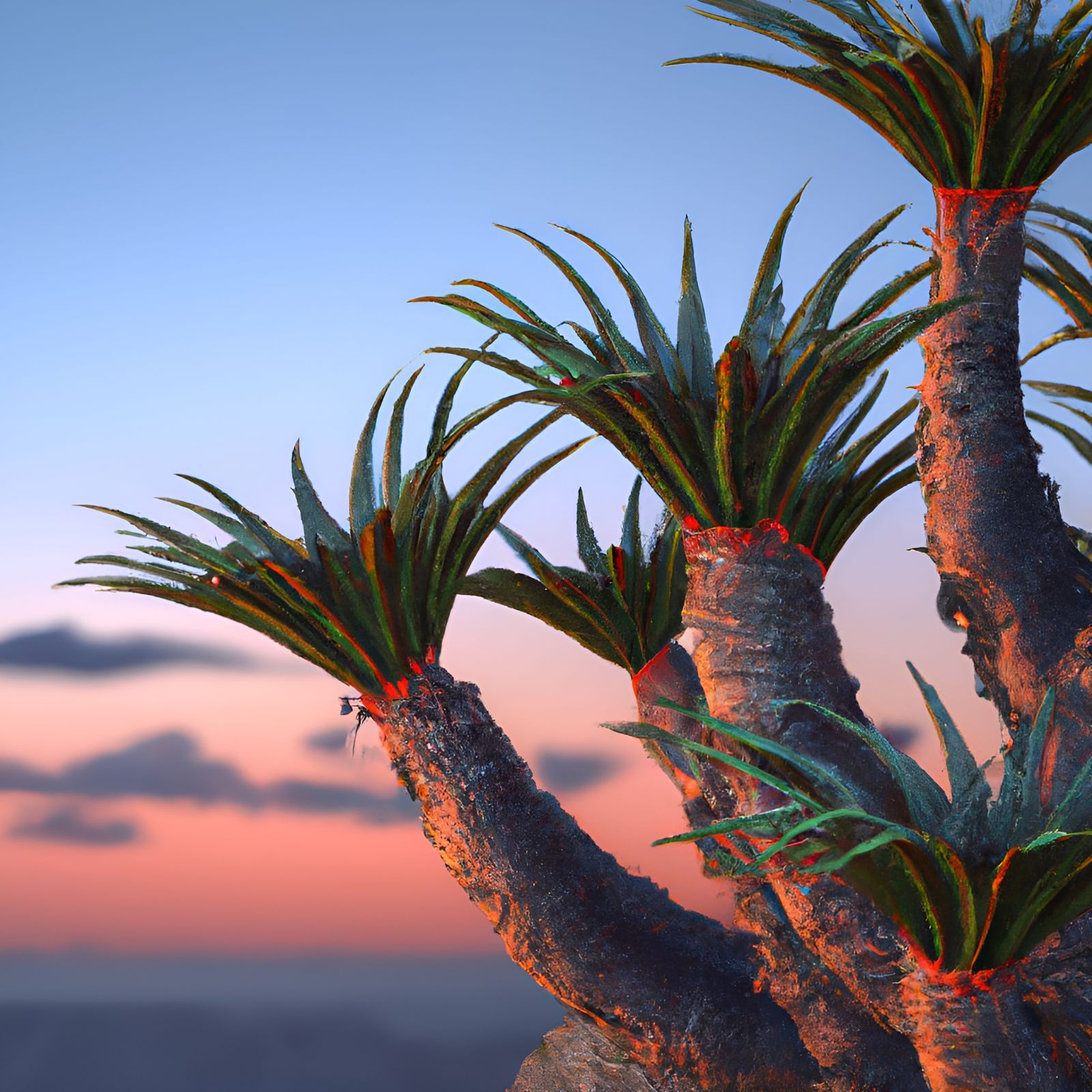 Vibrant Socotra Dragon Tree 3D Render