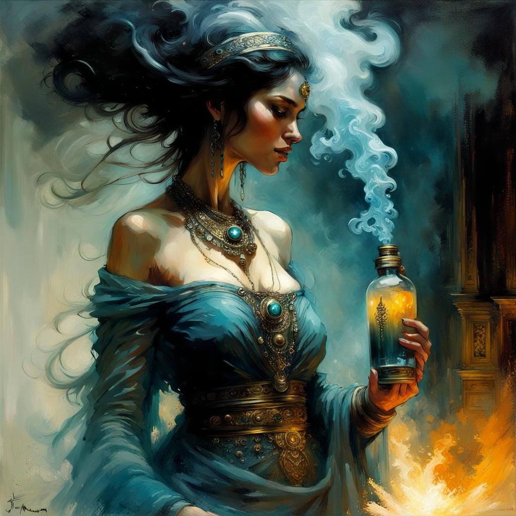 Genie in a Bottle  by @Raveighen Blackwing