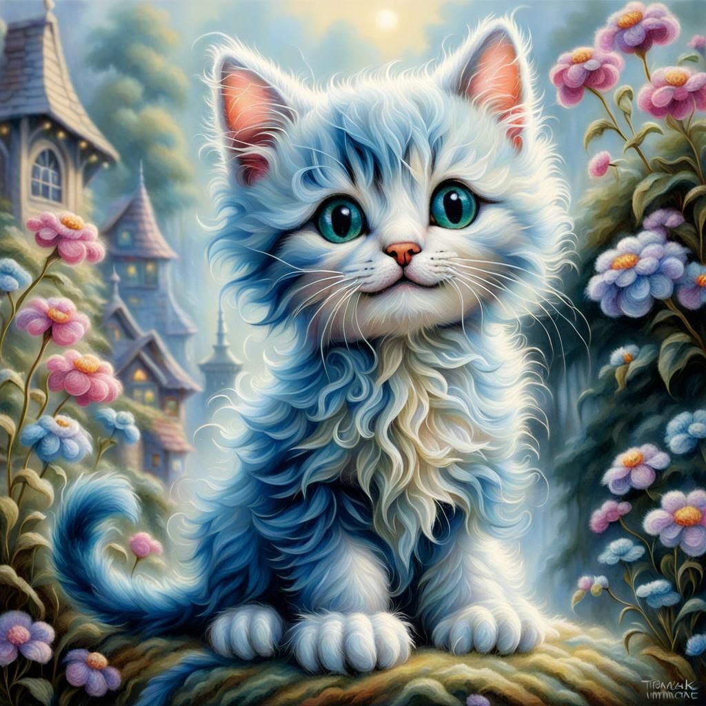 A cute, smiling kitten