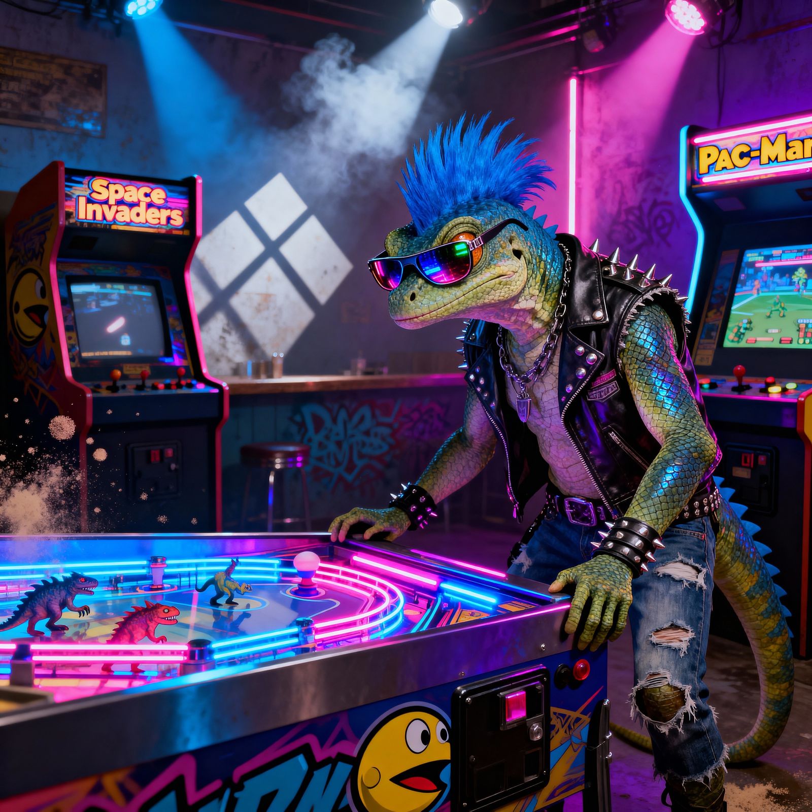 Pinball Lizard (pinball wizard by The Who).