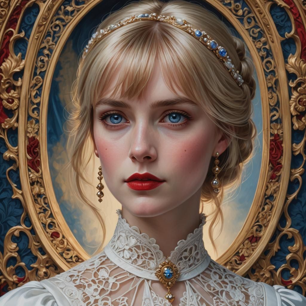 hyperrealistic portrait of an English female in her mid-thir...